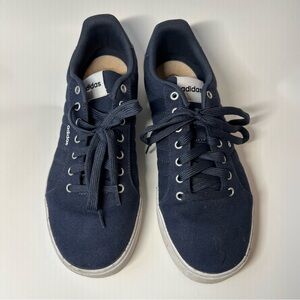 adidas Blue Sneakers with Lightweight Canvas Upper and White Rubber Sole